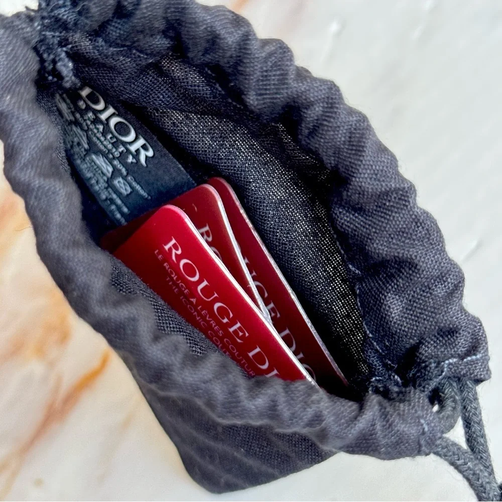 Dior Small Pouch With The Iconic Couture Lipstick Samples NWOB - Drawstring Bag